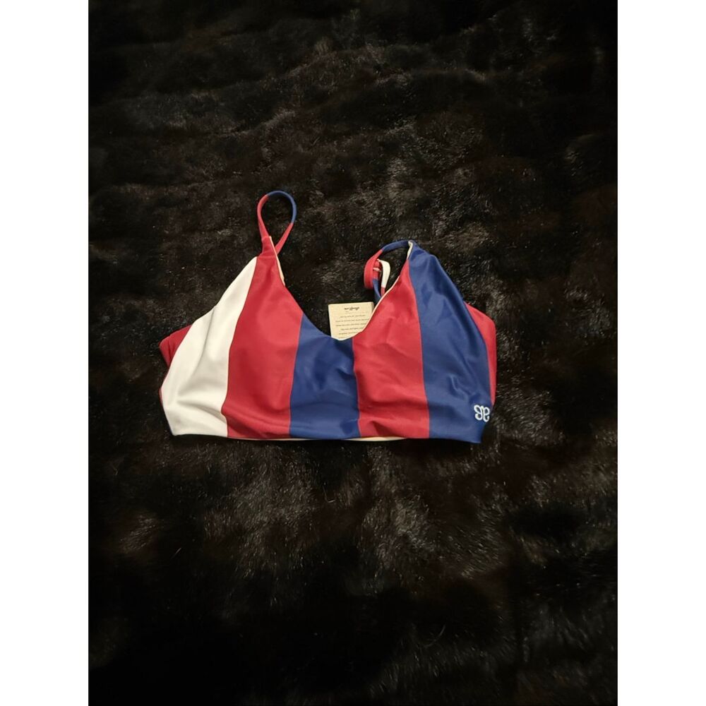 New Albion Fit Womens Liberty Striped Bikini Top XS Nautical - Picture 2 of 5